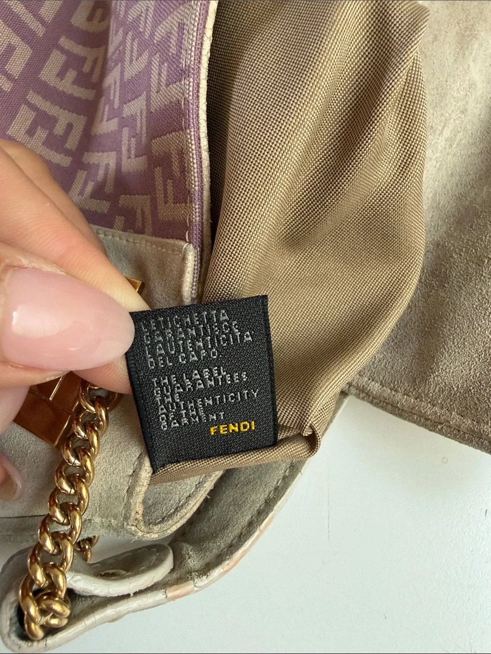 Fendi Zucchino FF shoulder baguette shoulder bag - Picture 7 of 7